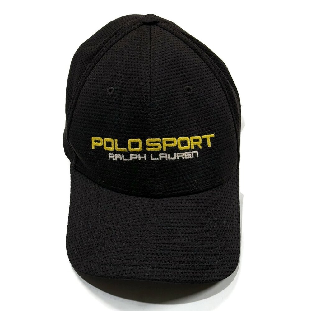 Polo Sport Ralph Lauren Vintage Hat Cap Black S/M Small‎ Medium Baseball